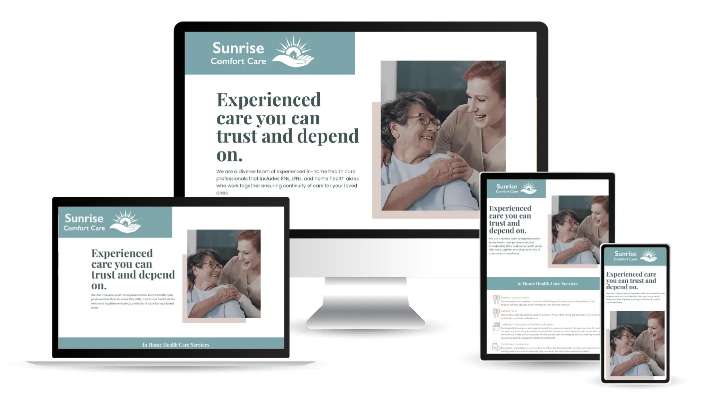 Homecare Services Website mockup